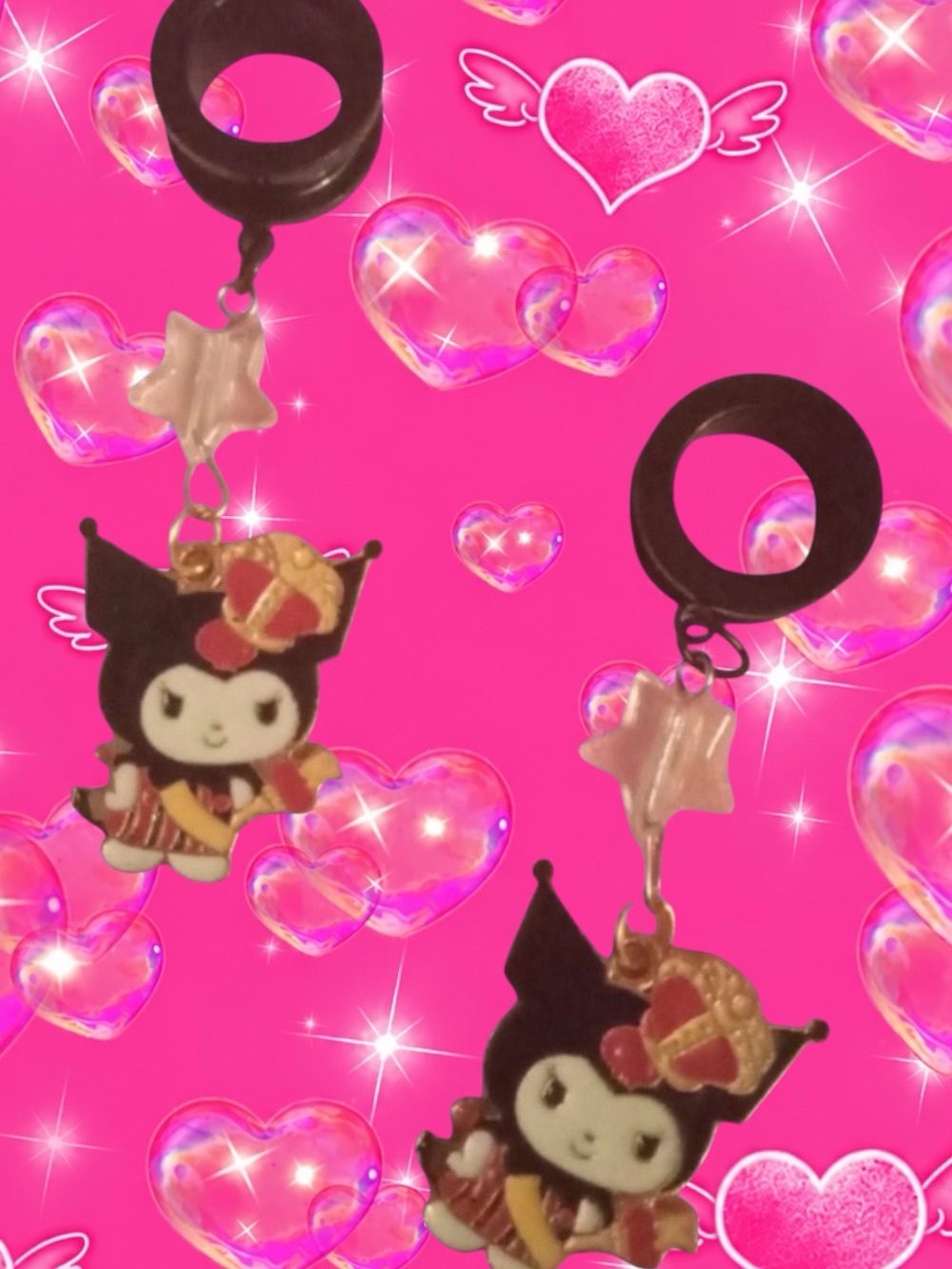 Kuromi plug earrings